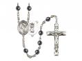  St. Christopher/Track & Field Women Centre Rosary w/Hematite Beads 