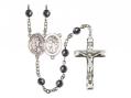  St. Sebastian/Soccer Women Centre Rosary w/Hematite Beads 