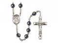  St. Augustine of Hippo Center Rosary w/Hematite Beads 