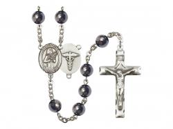  St. Agatha/Nurse Center Rosary w/Hematite Beads 