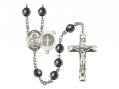  St. Benedict Center Rosary w/Hematite Beads 
