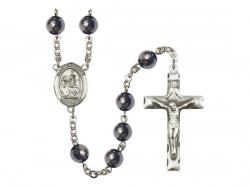  St. Catherine of Siena Centre Rosary w/Hematite Beads 