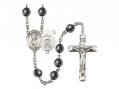  St. Christopher/Air Force Centre Rosary w/Hematite Beads 