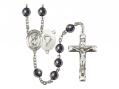  St. Christopher/Paratrooper Centre Rosary w/Hematite Beads 