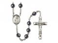  St. Genesius of Rome Centre Rosary w/Hematite Beads 