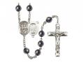  St. George/National Guard Centre Rosary w/Hematite Beads 