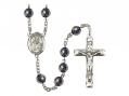  St. Isidore of Seville Centre Rosary w/Hematite Beads 