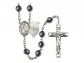  St. Joseph of Cupertino Centre Rosary w/Hematite Beads 
