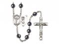  St. Christopher/Cheerleading Centre Rosary w/Hematite Beads 