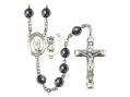  St. Christopher/Gymnastics Centre Rosary w/Hematite Beads 