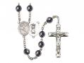  St. Christopher/Surfing Centre Rosary w/Hematite Beads 