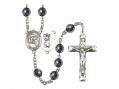  St. Christopher/Motorcycle Centre Rosary w/Hematite Beads 
