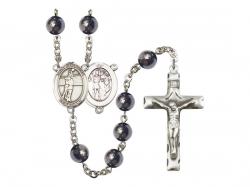  St. Sebastian/Volleyball Centre Rosary w/Hematite Beads 