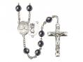  St. Christopher/Water Polo-Women Centre Rosary w/Hematite Beads 