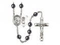  St. Christopher/Soccer Centre Rosary w/Hematite Beads 
