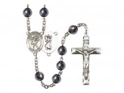  St. Christopher/Dance Centre Rosary w/Hematite Beads 