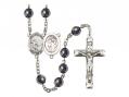  St. Sebastian/Soccer Centre Rosary w/Hematite Beads 