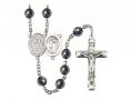  St. Sebastian/Choir Centre Rosary w/Hematite Beads 