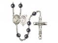  St. Sebastian/Lacrosse Centre Rosary w/Hematite Beads 