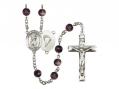  St. Christopher/Paratrooper Centre Rosary w/Brown Beads 