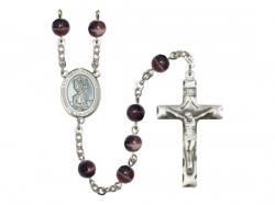  St. Christopher Centre Rosary w/Brown Beads 