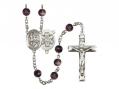  St. George/EMT Centre Rosary w/Brown Beads 