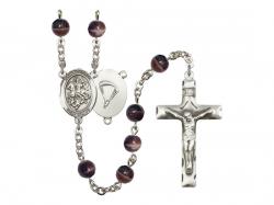 St. George/Paratrooper Centre Rosary w/Brown Beads 