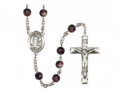  St. Hubert of Liege Centre Rosary w/Brown Beads 