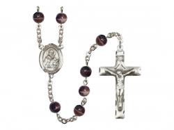  St. Isidore of Seville Centre Rosary w/Brown Beads 