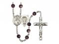  St. Joan of Arc/National Guard Centre Rosary w/Brown Beads 