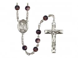  St. Valentine of Rome Centre Rosary w/Brown Beads 