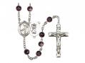  St. Christopher/Figure Skating Centre Rosary w/Brown Beads 