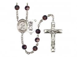  St. Christopher/Soccer Centre Rosary w/Brown Beads 