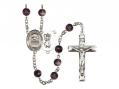  St. Christopher/Swimming Centre Rosary w/Brown Beads 
