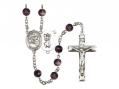  St. Christopher/Motorcycle Centre Rosary w/Brown Beads 