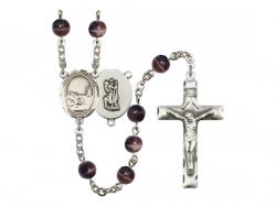 St. Christopher/Fishing Centre Rosary w/Brown Beads 