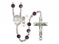  St. Christopher/Water Polo Women Centre Rosary w/Brown Beads 