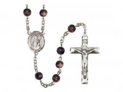  St. Lucy Centre Rosary w/Brown Beads 