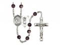  St. Christopher/Basketball Centre Rosary w/Brown Beads 