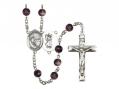  St. Christopher/Ice Hockey Centre Rosary w/Brown Beads 