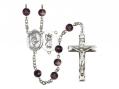  St. Christopher/Tennis Centre Rosary w/Brown Beads 
