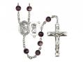  St. Christopher/Golf Centre Rosary w/Brown Beads 