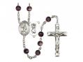  St. Christopher/Track & Field Men Centre Rosary w/Brown Beads 