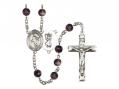 St. Christopher/Track & Field Women Centre Rosary w/Brown Beads 