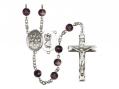  St. Christopher/Choir Centre Rosary w/Brown Beads 