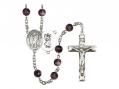  St. Christopher/Lacrosse Centre Rosary w/Brown Beads 