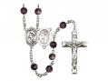 St. Sebastian/Track & Field Women Centre Rosary w/Brown Beads 
