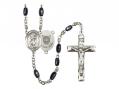  St. Christopher/Coast Guard Centre Rosary w/Black Onyx Beads 
