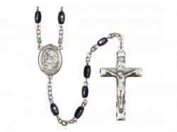  St. Clare of Assisi Centre Rosary w/Black Onyx Beads 