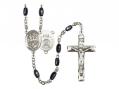  St. George/Air Force Centre Rosary w/Black Onyx Beads 